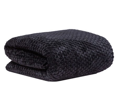 Cobertor Aveludado Manta Soft Touch Flannel Jaquard Preto | Westwing