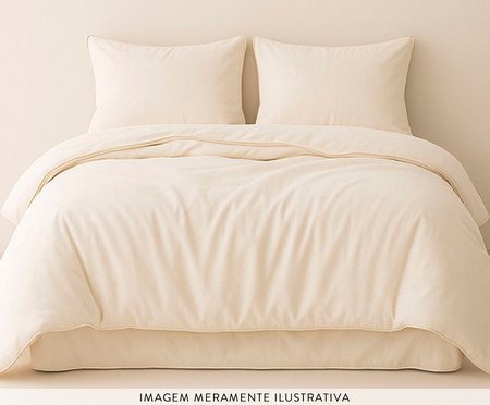 Duvet Colorlife Liso com Vivo Percal 200 Fios Off-White | Westwing