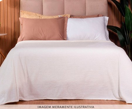 Cobertor Aveludado Manta Soft Touch Flannel Jaquard Off-White | Westwing