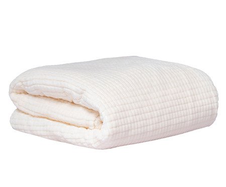 Cobertor Aveludado Manta Soft Touch Flannel Jaquard Off-White | Westwing
