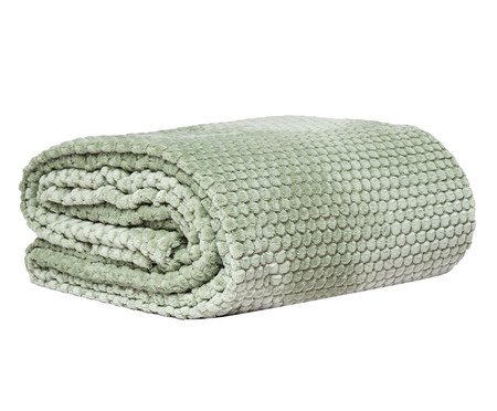 Cobertor Aveludado Manta Soft Touch Flannel Jaquard Verde | Westwing