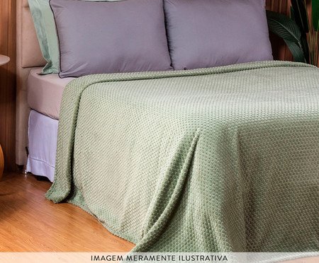 Cobertor Aveludado Manta Soft Touch Flannel Jaquard Verde | Westwing