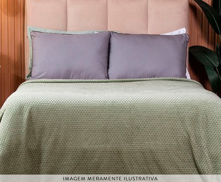 Cobertor Aveludado Manta Soft Touch Flannel Jaquard Verde | Westwing