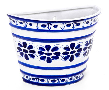 Vaso de Parede em Porcelana Colonial Azul e Branco | Westwing