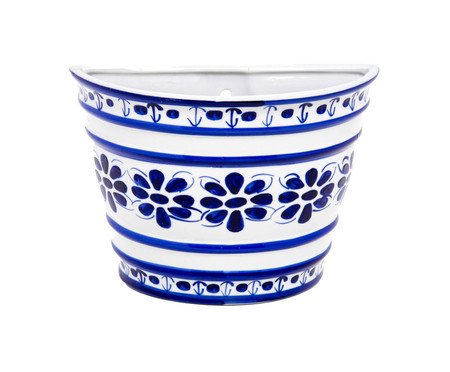Vaso de Parede em Porcelana Colonial Azul e Branco | Westwing