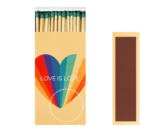 Caixa de Fósforos Longos Love is Love - 100 Unidades, MULTICOLOR | WestwingNow