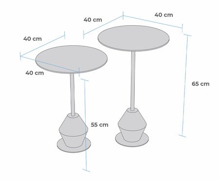 Conjunto Mesa de Canto Asti Preta | Westwing