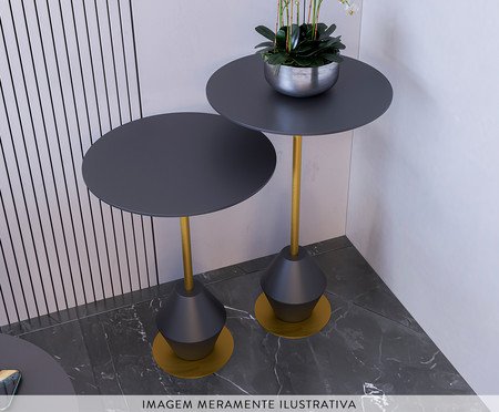 Conjunto Mesa de Canto Asti Preta | Westwing