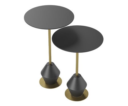 Conjunto Mesa de Canto Asti Preta | Westwing