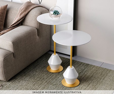Conjunto Mesa de Canto Asti Branca | Westwing