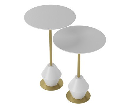 Conjunto Mesa de Canto Asti Branca | Westwing