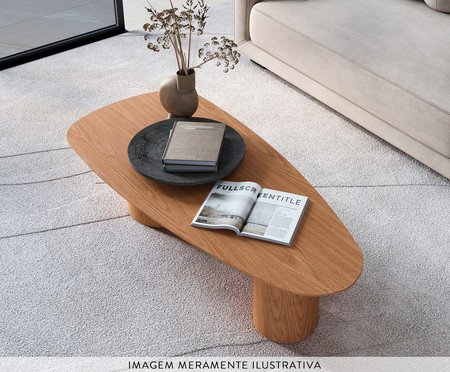 Mesa de Centro Orgânica Lamina Natural de Carvalho Americano | Westwing