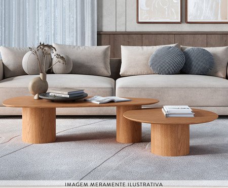 Mesa de Centro Orgânica Lamina Natural de Carvalho Americano | Westwing