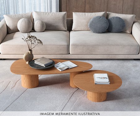 Mesa de Centro Orgânica Lamina Natural de Carvalho Americano | Westwing