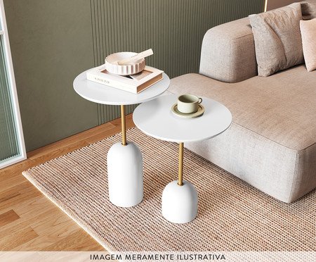 Conjunto Mesa de Canto Bolsano Branca | Westwing