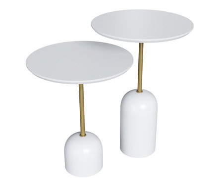 Conjunto Mesa de Canto Bolsano Branca | Westwing