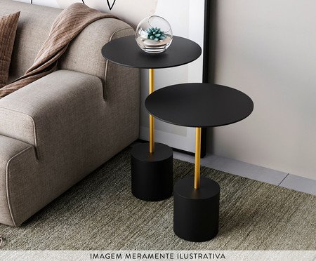 Conjunto Mesa de Canto Parma Preta | Westwing