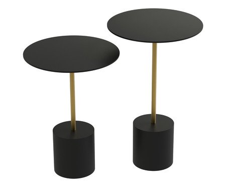 Conjunto Mesa de Canto Parma Preta | Westwing
