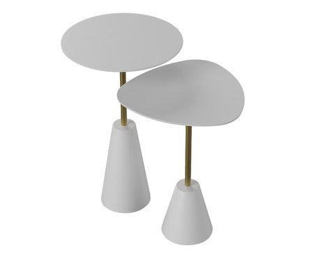 Conjunto Mesa de Canto Napoli Branca | Westwing