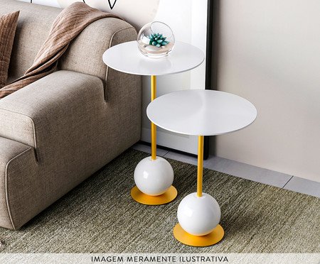 Conjunto Mesa de Canto Milão Branca | Westwing