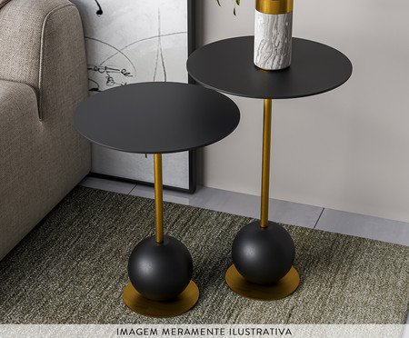 Conjunto Mesa de Canto Milão Preta | Westwing