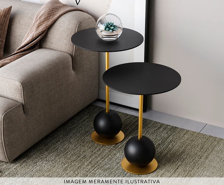 Conjunto Mesa de Canto Milão Preta | Westwing