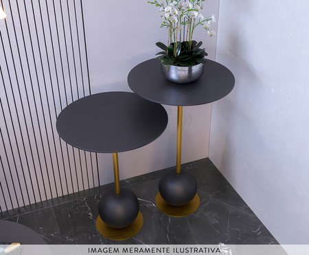 Conjunto Mesa de Canto Milão Preta | Westwing