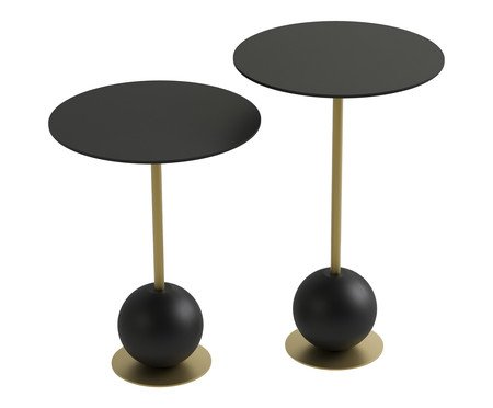 Conjunto Mesa de Canto Milão Preta | Westwing