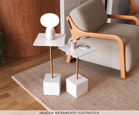 Conjunto Mesa de Canto Capri Branca | Westwing