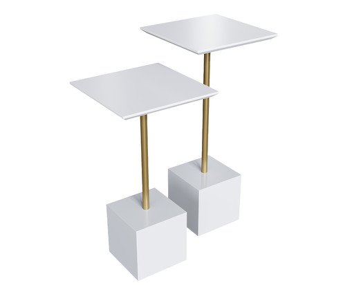 Conjunto Mesa de Canto Capri Branca, white | WestwingNow