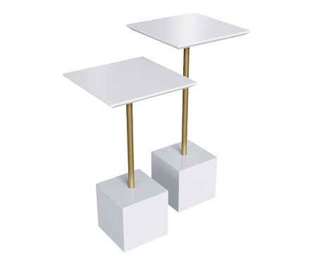 Conjunto Mesa de Canto Capri Branca | Westwing