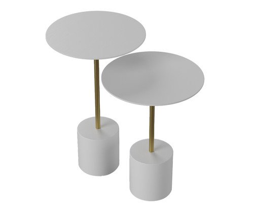 Conjunto Mesa de Canto Parma Branca, white | WestwingNow