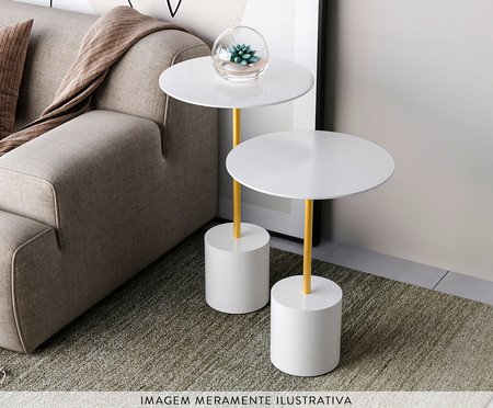 Conjunto Mesa de Canto Parma Branca | Westwing