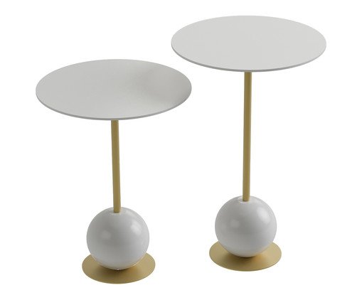 Conjunto Mesa de Canto Milão Fendy, white | WestwingNow