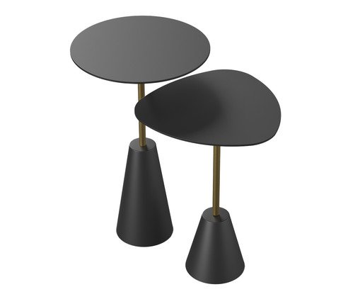 Conjunto Mesa de Canto Napoli Preta, black | WestwingNow