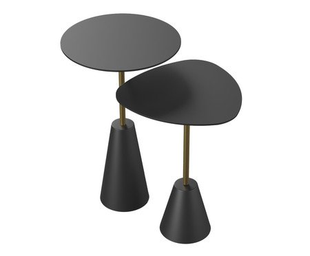 Conjunto Mesa de Canto Napoli Preta | Westwing