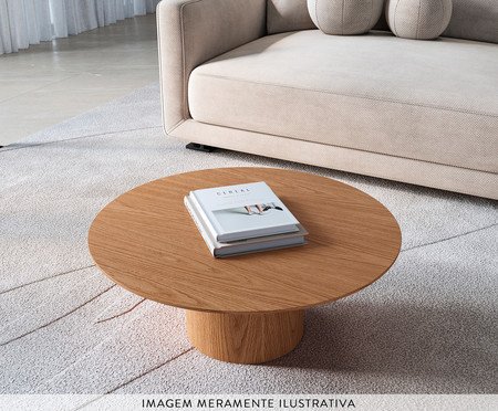 Mesa de Centro Redonda Lamina Natural de Carvalho Americano | Westwing