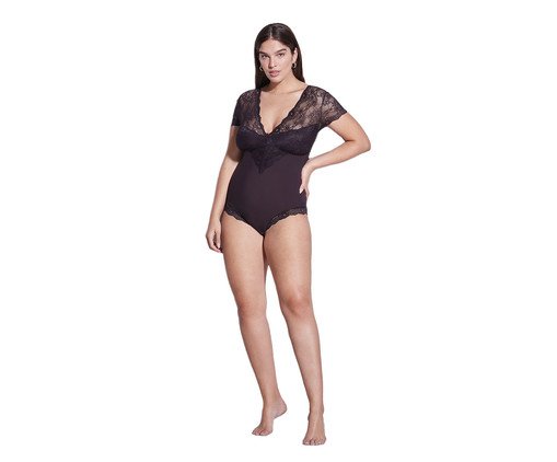 Body Modelador em Renda e Microfibra Roxo Petúnia - M, Roxo | WestwingNow