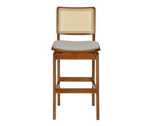 Banqueta Ayla Pitanga - Bege Claro, wood pattern | WestwingNow