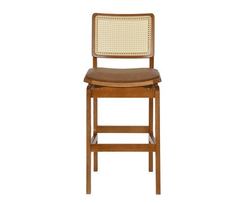 Banqueta Ayla Pitanga Sintético - Marrom, wood pattern | WestwingNow