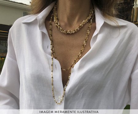 Choker Ritmo Ouro 18K - Nude | Westwing