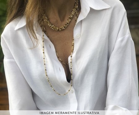 Colar Ritmo Duplo Ouro 18K - Nude | Westwing