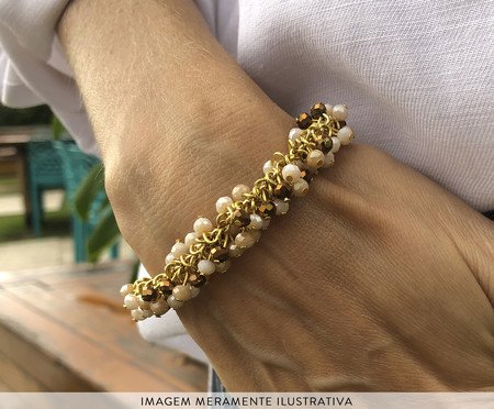 Pulseira Ritmo Ouro 18K - Nude | Westwing