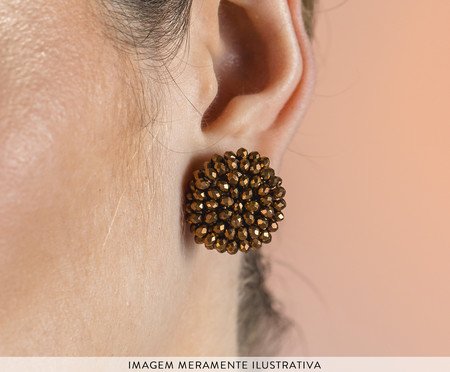 Brinco Disco Ouro 18K - Bronze Metalizado | Westwing