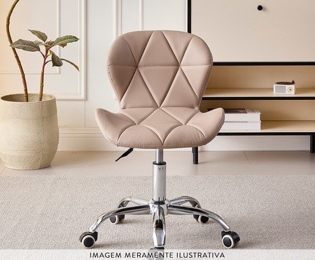 Cadeira Eiffel Office Slim Bege Nude | Westwing