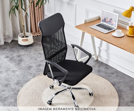 Cadeira Giratoria Office Executive Em Malha Preto | Westwing