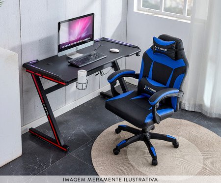 Cadeira Xtreme Gamers Supra Preto e Azul | Westwing