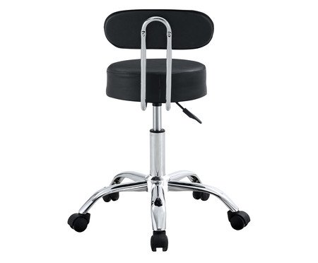 Cadeira Giratoria Mocho Manicure Com Encosto Preto | Westwing