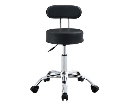 Cadeira Giratoria Mocho Manicure Com Encosto Preto | Westwing