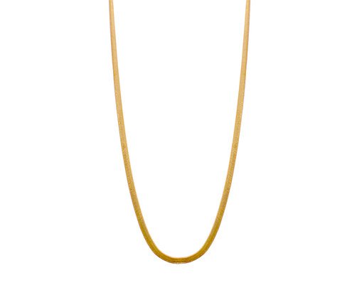 Colar Gold Corrente Fina Lacraia Laminada Achatada - 47cm, Dourado | WestwingNow